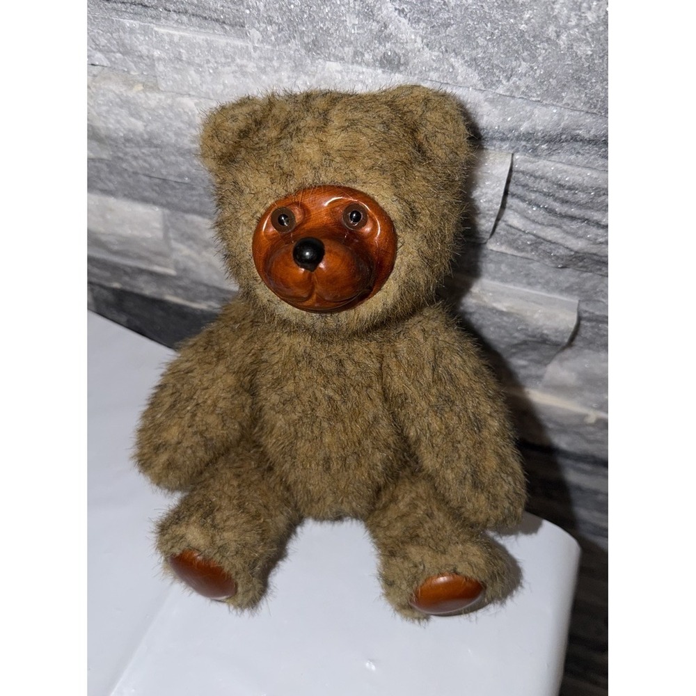 1985 Vintage Applause Raikes Bear Jamie 5453 Jointed Teddy Bear Wood Face & Feet